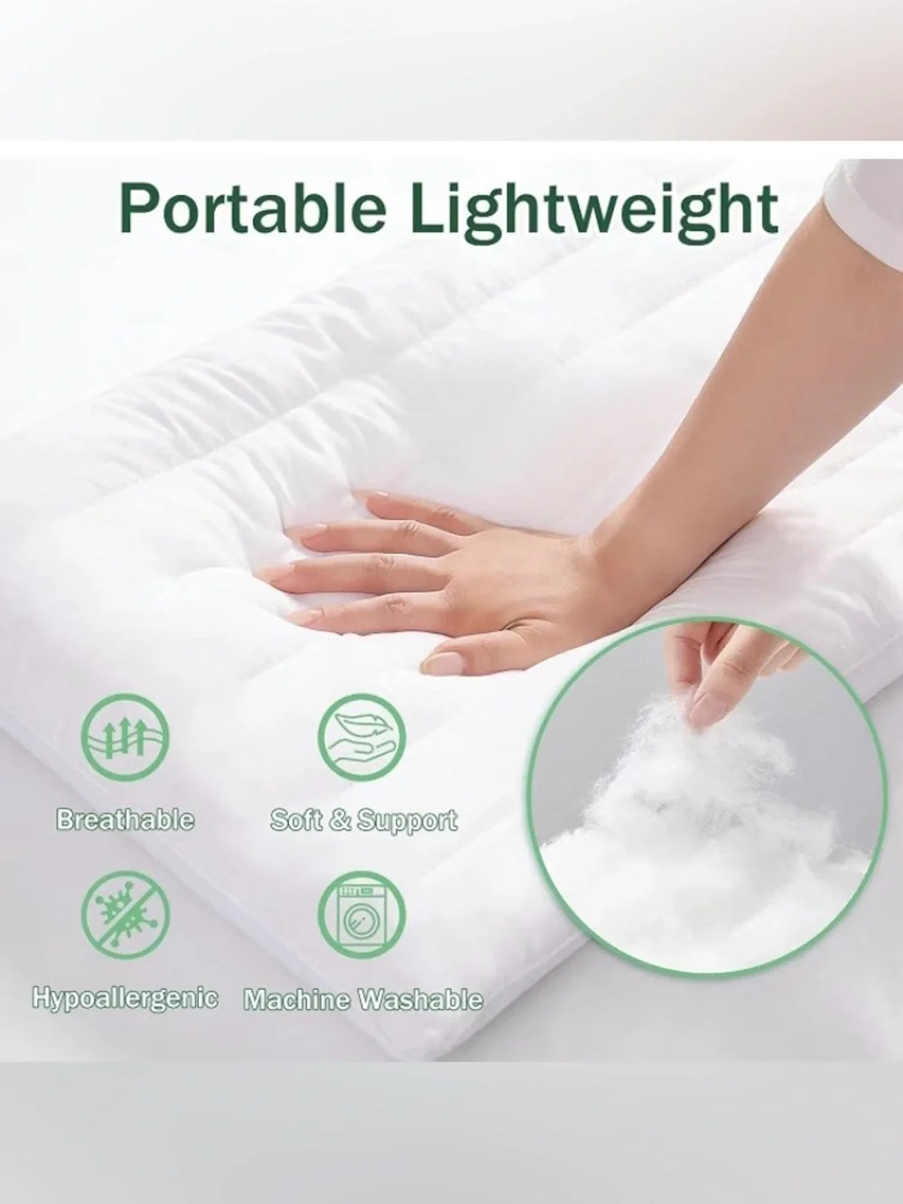 SILUI Ultra Thin Flat Pillows for Sleeping 2 Inch Height - Standard Size, 20x26”